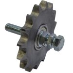 Pignon tendeur avec axe pour chane 06 b - 1 simple 15 dents en acier c45 entranement roulement courroie ...