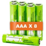Piles rechargeables aaa lot de 8 - batteries 1, 2v - 100%peakpower