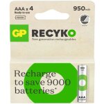 Piles rechargeables gp battery recyko 1, 5 v, mini stylet aaa 950 mah (4 pi�ces)