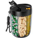 Pilulier 7 jours matin midi soir, pilulier rond 6 compartiments avec grands compartiments s�par�s, bo�te ...
