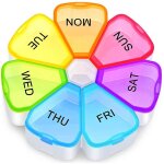 Pilulier hebdomadaire 7 jours, pilulier hebdomadaire rond � 6 compartiments et grands espaces s�par�s, ...