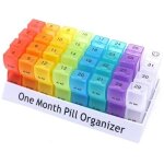 Pilulier mensuel 2 fois par jour, pilulier de 31 jours petits compartiments pour ranger les vitamines ...