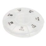 Pilulier rond portable, planificateur de mdicaments, petit tui, organisateur hebdomadaire, 7 cts, ...