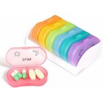Pilulier semainier 7 jours 14 compartiments matin / soir, mini bo�te � pilules multicolores
