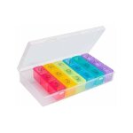 Pilulier semainier franais 7 jours 21 compartiments 3 fois multicolores pilulier hebdomadaire bote ...