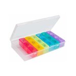 Pilulier semainier franais 7 jours 21 compartiments 3 fois multicolores pilulier hebdomadaire bote ...