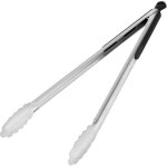 Pince  barbecue accessoire de cuisine pour grillades acier inoxydable avec manche en caoutchouc antidrapant ...