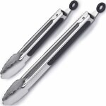 Pince barbecue pince cuisine en acier inoxydable et silicone rsistant  la chaleur set de 2