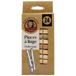 Pinces � linge en bois lot de 24 - la menagere