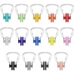 Pince - nez de natation, 14 packs de bouchons nasaux de natation avec gel de silice tanche pour enfants ...