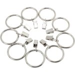 Pinces � rideaux avec anneaux, 30 pi�ces, en couleur argent, � 32 mm ext�rieur, � 25 mm int�rieur, clip ...
