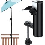 Pince support parasol terrasse / balcon, fixation rambarde, pied �v�nements plein air / camping