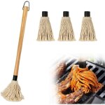 Pinceaux pour barbecue, pinceaux de cuisine badigeonner pour sauce barbecue avec long manche en bois ...