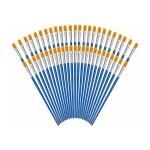 Pinceaux peinture bleus (lot de 50) - pinceaux acrylique, aquarelle et huile en poil de nylon avec manche ...