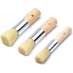 Pinceau pochoir 3 pi�ces pinceau en bois pinceaux � pochoir en bois craft pinceaux � pochoirs pour aquarelle ...