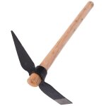 Pioche, outils � main, pic de jardin, manche en bois pour creuser
