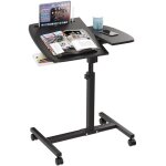Pipipoxer - table de lit roulette, hauteur ajustable laptop support de souris s�par�, bureau debout mobile ...