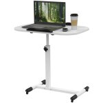 Pipipoxer - table roulante de lit canap avec 4 roulettes hauteur rglable 60x40x61 - 95cm blanc