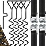 Piquets d'ancrage spirales sangles de serrage kit ancrage r�sistance 900kg acier inoxydable fixations ...