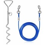 Piquets d'attache chien laisse d'attache avec ancrage spirale, cble d'attache pour chien de 5m avec ...