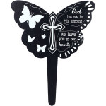 Piquet comm�moratif texte blanc sur noir lissage �l�gant robuste en m�tal cimeti�re plaque fun�raire ...