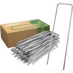 Piquets de fixation en acier galvanis (200 pices) - agrafes de fixation solides pour toile de paillage, ...