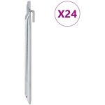 Piquets de tente 24pcs en forme de v 25cm 20mm acier galvanis