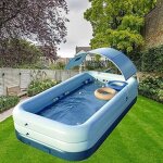 Piscine gonflable avec auvent piscine hors - sol portable ext�rieure pour b�b�s, enfants et adultes piscine ...