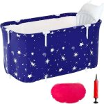 Piscine gonflable, baignoire portable pour adultes, douche de trempage autoportante pliable, baignoire ...