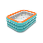 Rosvola - piscine gonflable rectangulaire  3 anneaux pour enfants, tout - petits et adultes, piscine ...