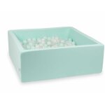 Piscine menthe s�che 110x110x40 avec 600 boules : transparente, perle, menthe claire