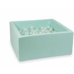 Piscine menthe s�che 90x90x40 avec 400 boules : transparente, perle, menthe claire