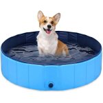 Piscine gonflable pour chien 80 x 20 cm ? pvc r�sistant aux rayures ? baignoire pour animaux d'int�rieur ...