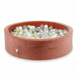 Piscine s�che 110x30cm velvet soft canyon clay avec 400 billes : transparente, blanche, perle, argent, ...