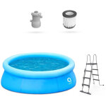 Piscine hors sol avenli ronde gonflable avec accessoires 420x84cm autoportante.
