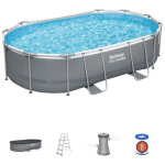 Piscine hors - sol ovale bestway steel pro max 488 x 305 x 107 cm - liner tritech, filtration � cartouche ...