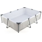 Piscine hors sol rectangulaire avec pompe de filtration 300 x 207 x 66 cm, cartouche et cadre m�tallique, ...