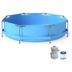 Piscine hors - sol ronde 3, 6 m x 76 cm avec cadre m�tallique et pompe filtrante, capacit� 6125 l, piscine ...