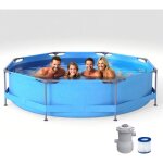 Piscine hors - sol ronde 3 m x 76 cm avec cadre mtallique et pompe filtrante, capacit 4383 l, piscine ...