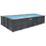 Piscine tubulaire rectangulaire intex graphite 6 x 3 x 1, 24 m