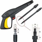 Pistolet � eau haute pression avec lance � jet variable et lance rotative, compatible avec les nettoyeurs ...