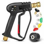 Pistolet nettoyeur haute pression 4000 psi avec 5 buses de pulv�risation interchangeables, pistolet de ...