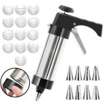 Pistolet � patisserie, presse � p�tisserie en acier inoxydable, machine � biscuits, presse � biscuits ...