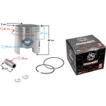 Piston pour scooter 70cc 2t, diam�tre : 47 mm, largeur : 10 mm, centre : 25, 5 mm, complet