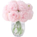 Pivoines artificielles, lot de 2 bouquets de 10 pivoines en soie, pour dcoration de fentre, de mariage ...