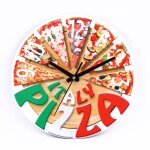 Pizza horloge murale pizza motif horloge chambre horloge murale en bois horloge murale d�coratif horloge ...