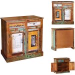 Placard vintage avec 2 tiroirs 2 portes bois massif rcupr - meuble de rangement - buffet - bahut - ...