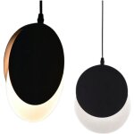 Plafonnier lustre led suspendu salon chambre noir loft chambre anneau