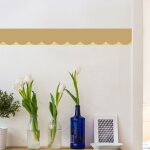 Frise dcorative adhsive, feston jaune, jaune moutarde, 9 cm x 300 cm