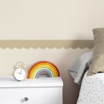 Plage - frise dcorative adhsive, festonne beige, feston, 9 cm x 300 cm